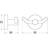 Round Double Robe Hook - Chrome