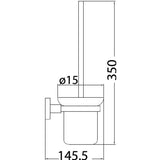 Round Toilet Brush Holder - Brushed Copper