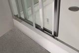 830-1030mm L Shape 3 Panels Sliding Door Shower Screen Chrome Framed 6mm Tempered Glass