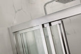 830-1030mm L Shape 3 Panels Sliding Door Shower Screen Chrome Framed 6mm Tempered Glass