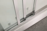 830-1030mm L Shape 3 Panels Sliding Door Shower Screen Chrome Framed 6mm Tempered Glass