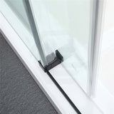 870-1180x2000mm Wall to Wall Sliding Shower Screen Frameless Variant Colour Stainless Steel Square Rail 10mm Glass Round Handle