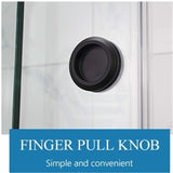870-1180x2000mm Wall to Wall Sliding Shower Screen Frameless Variant Colour Stainless Steel Square Rail 10mm Glass Round Handle
