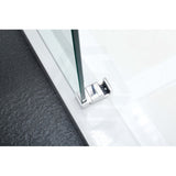 870-1180x2000mm Wall to Wall Sliding Shower Screen Frameless Variant Colour Stainless Steel Square Rail 10mm Glass Round Handle