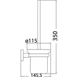 Square Toilet Brush Holder - Chrome