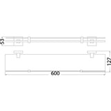 Square Glass Shelf - Chrome