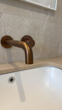 Cobre Curved Wall Spout - Brushed Copper