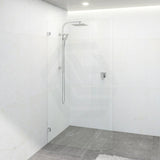 900/1000/1100x2100mm Frameless EDGE CURVED Shower Screen Single Door Fixed Panel 10mm Glass Variant Colour Brackets