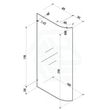 900/1000/1100x2100mm Frameless EDGE CURVED Shower Screen Single Door Fixed Panel 10mm Glass Variant Colour Brackets