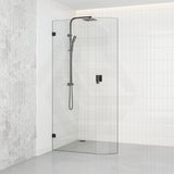 900/1000/1100x2100mm Frameless EDGE CURVED Shower Screen Single Door Fixed Panel 10mm Glass Variant Colour Brackets