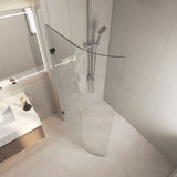 900/1000/1100x2100mm Frameless EDGE CURVED Shower Screen Single Door Fixed Panel 10mm Glass Variant Colour Brackets