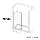 900/1000/1200x2000mm Frameless Shower Screen Single Door Fixed Panel 10mm Glass Variant Colour Channel