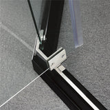 900/1000mm Diamond Shape Shower Screen Pivot Door Chrome Semi-frameless 6mm Glass 1900mm Height