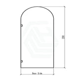 900/1000x2200mm Arch Frameless Shower Screen Fixed Panel Tempered Glass Variant Colour
