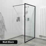 900-1200x2000mm Framed Walk-in Shower Screen Single Door Panel 6mm Thickness Glass Variant Colour Available
