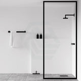 900-1200x2100mm Black Fully Framed Shower Screen Single Door Fixed Panel Walk-in 10mm Tempered Glass