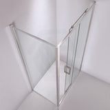 920-1750x2000mm L Shape Shower Screen Sliding Door Chrome Semi-frameless 6mm Glass with Return Panel
