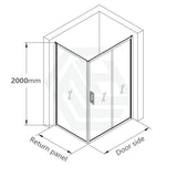 920-1750x2000mm L Shape Shower Screen Sliding Door Variant Colour Semi-frameless 6mm Glass with Return Panel