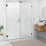 940-1910mm Frameless Wall to Wall Shower Screen Door Hung with Fix Panel in Variant Colour Fittings 10mm Glass
