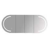Athena 1500mm LED Oval Wall-Hung Shaving Cabinet