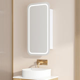 Athena 450 x 900mm LED Square Wall-Hung Shaving Cabinet - Single Door