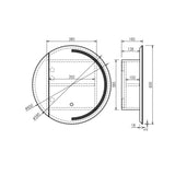 Athena 600mm LED Round Wall-Hung Shaving Cabinet - Single Door