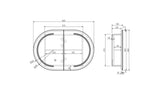 Athena 900mm LED Oval Wall-Hung Shaving Cabinet