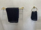 Round Double Towel Rail 600mm - Brushed Gold