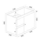 BIANCA 750mm MDF Wall-Hung Vanity (LHD)