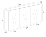 PVC Shaving Cabinet 1200mm - Gloss White