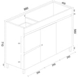 BIANCA 900mm PVC Freestanding Vanity (LHD)