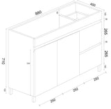 BIANCA 900mm PVC Freestanding Vanity (RHD)
