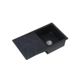 Pyragranite Kitchen Sink Single Bowl Single Drainer - Matt Black