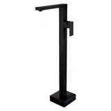 Cubica Freestanding Square Floor Mounted Bath Spout & Mixer - Matt Black