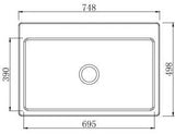 Pyragranite Kitchen Sink Single Bowl 690mm - Matt Black