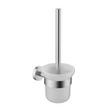 Round Toilet Brush Holder - Brushed Nickel