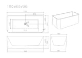 Bullion Ultra-Thin Back-to-Wall Bathtub - Gloss White