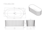 Rose Fluted V-Groove Freestanding Bathtub - Matt White