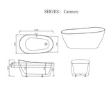 Cannes Freestanding Bathtub - Matt White