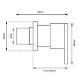 Eva 1/4 Turn Wall Top Assembles - Matt Black
