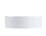 Cora 36 Counter-Top Fluted Round Basin- Gloss White