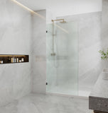 800/900/1000/1100/1200x2100mm Frameless CURVED Corner Shower Screen Single Door Fixed Panel Fluted Glass with Variant Colour U Brackets