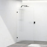 800/900/1000/1100/1200x2100mm Frameless CURVED Corner Shower Screen Single Door Fixed Panel Fluted Glass with Variant Colour U Brackets
