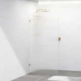 800/900/1000/1100/1200x2100mm Frameless CURVED Corner Shower Screen Single Door Fixed Panel Fluted Glass with Variant Colour U Brackets
