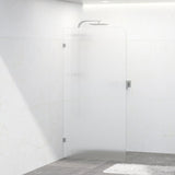 800/900/1000/1100/1200x2100mm Frameless CURVED Corner Shower Screen Single Door Fixed Panel Fluted Glass with Variant Colour U Brackets
