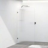 800/900/1000/1100/1200x2100mm Frameless CURVED Corner Shower Screen Single Door Fixed Panel Fluted Glass with Variant Colour U Brackets