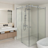 870-1450mm Shower Screen Chrome Frameless Double Sliding 10mm Glass 2000mm Height