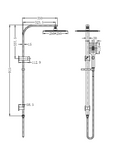 Coomera Square Multifunction Combo Shower rail - Brushed Gold