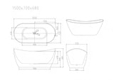 Disney Ultra-Thin Freestanding Bathtub - Gloss White
