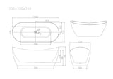 Disney Ultra-Thin Freestanding Bathtub - Gloss White